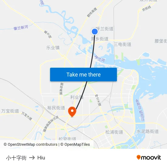 Xiaoshizi Street to Hiu map