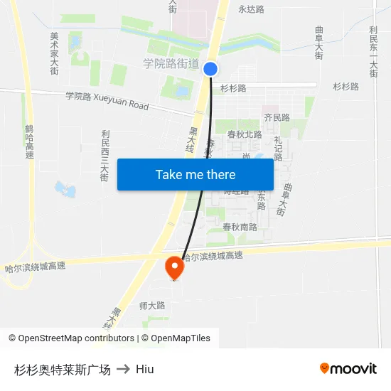 Shanshan Outlets Plaza to Hiu map