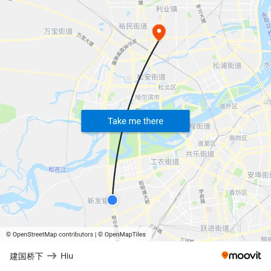 Under Jianguo Bridge to Hiu map