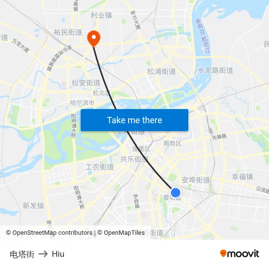 Electric Tower Street to Hiu map