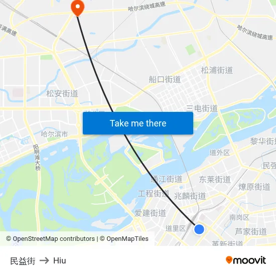 Minyi Street to Hiu map