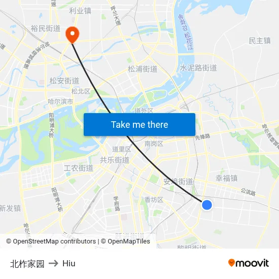 North Zuo Garden to Hiu map
