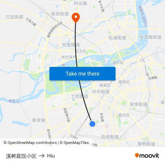 Xishu Garden Residential to Hiu map