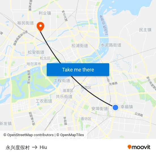 Yongxing Resort to Hiu map