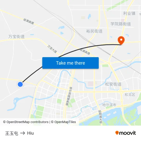 Wang Yutun to Hiu map
