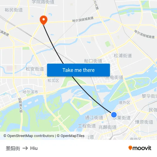 Jingyang Street to Hiu map