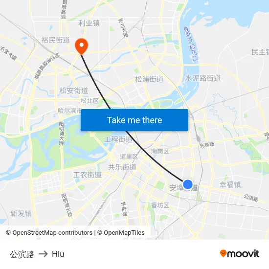 Gongbin Road to Hiu map