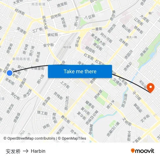 Anfa Bridge to Harbin map