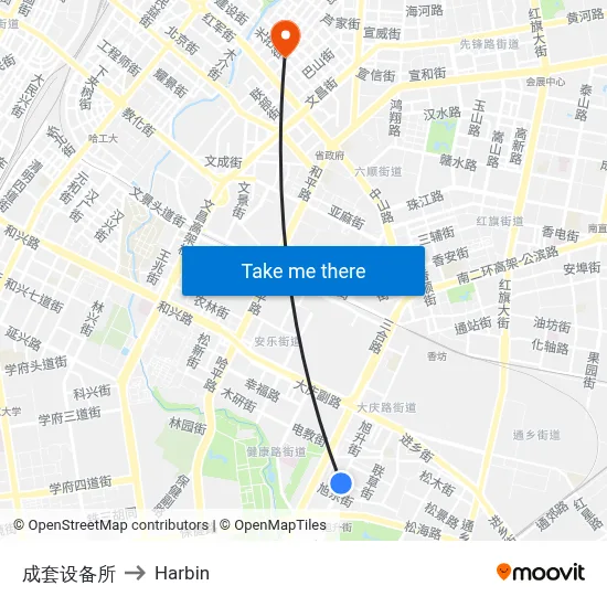 Complete Equipment Institute to Harbin map