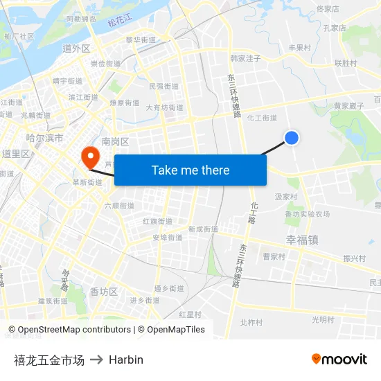Xilong Hardware Market to Harbin map