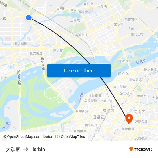 Da Geng Family to Harbin map
