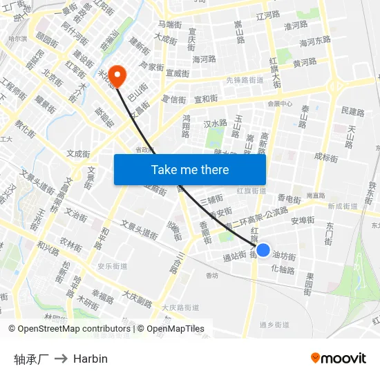 Bearing Factory to Harbin map