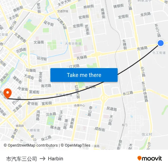 City Bus Company No.3 to Harbin map
