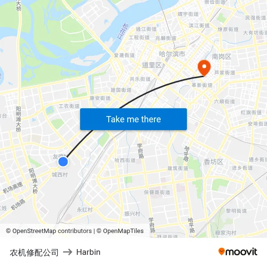 Agricultural Machinery Repair Company to Harbin map