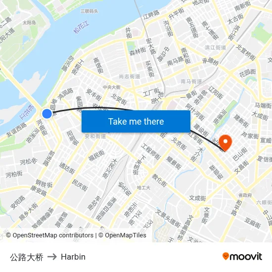 Highway Bridge to Harbin map