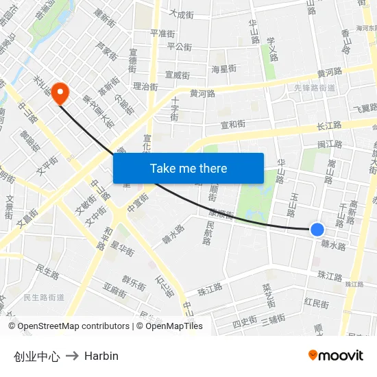 Entrepreneurship Center to Harbin map