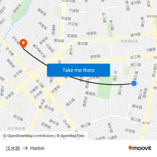 Hanshui Road to Harbin map