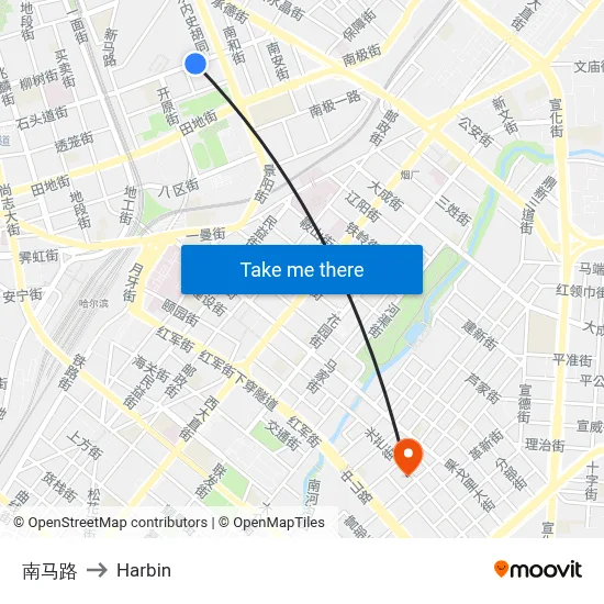 South Road to Harbin map