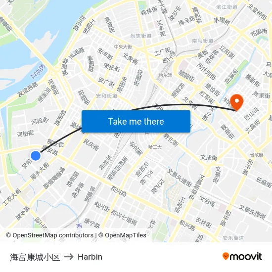 Haifukang City Community to Harbin map