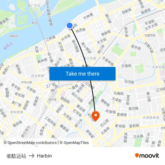 Provincial Shipping Terminal to Harbin map