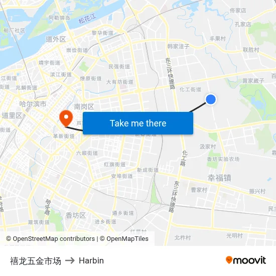 Xilong Hardware Market to Harbin map