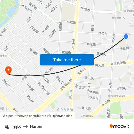 Construction New District to Harbin map