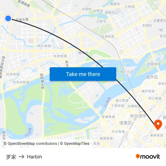 Luo Family to Harbin map