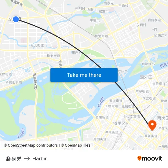 Fanshen Ridge to Harbin map