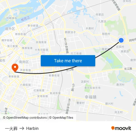 First Crematorium to Harbin map