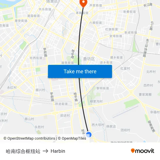 Hanan Transit Hub Station to Harbin map
