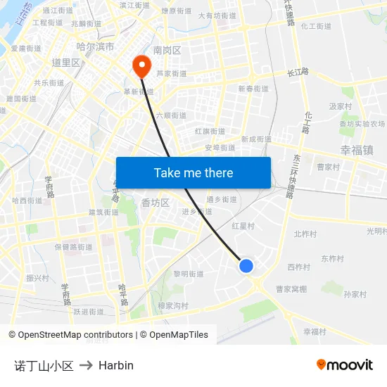 Notting Hill Complex to Harbin map