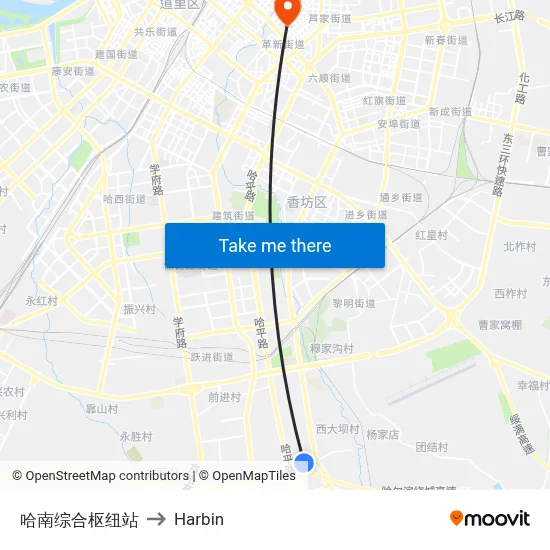 Hanan Transit Hub Station to Harbin map