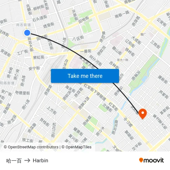 Harbin First Store to Harbin map