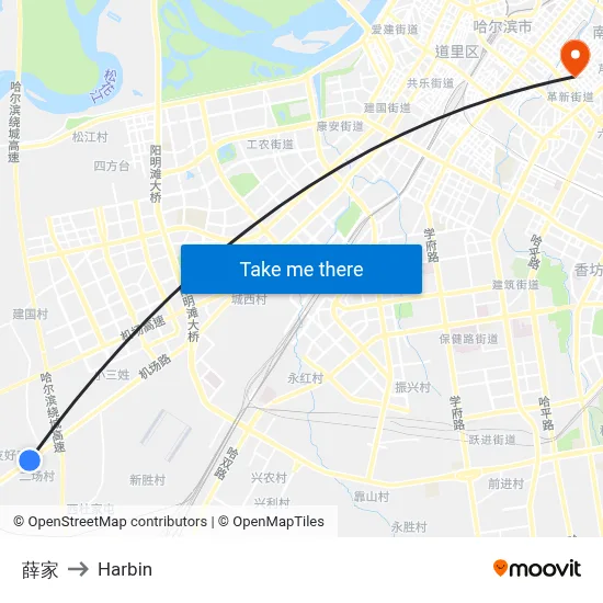 Xue Family to Harbin map