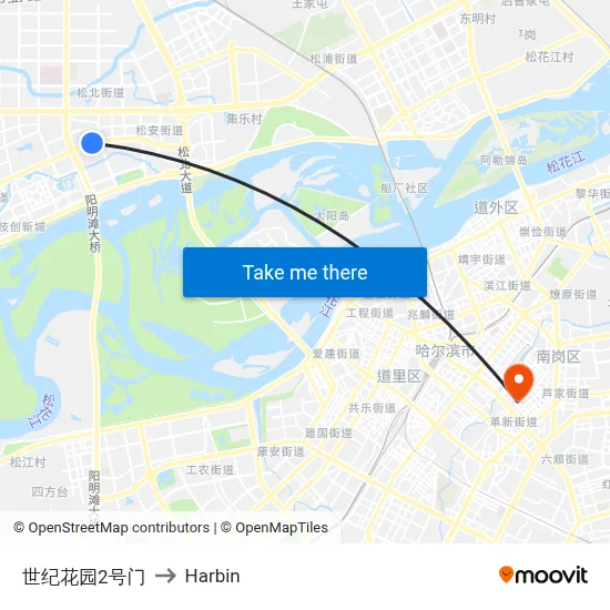 Century Garden Gate 2 to Harbin map