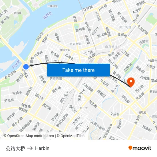 Highway Bridge to Harbin map