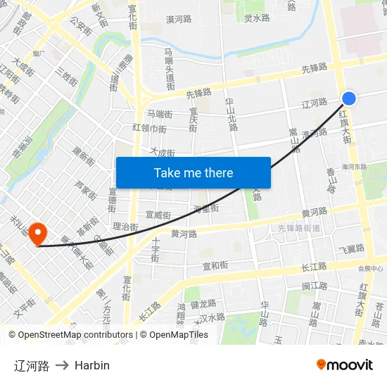 Liaohe Road to Harbin map