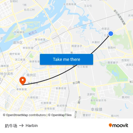 Dairy Farm to Harbin map