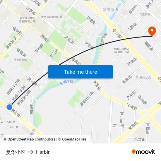 Fuhua Complex to Harbin map