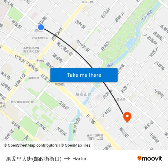 Gogol Street (Postal Street Junction) to Harbin map