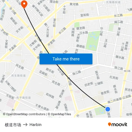 Hengdao Market to Harbin map