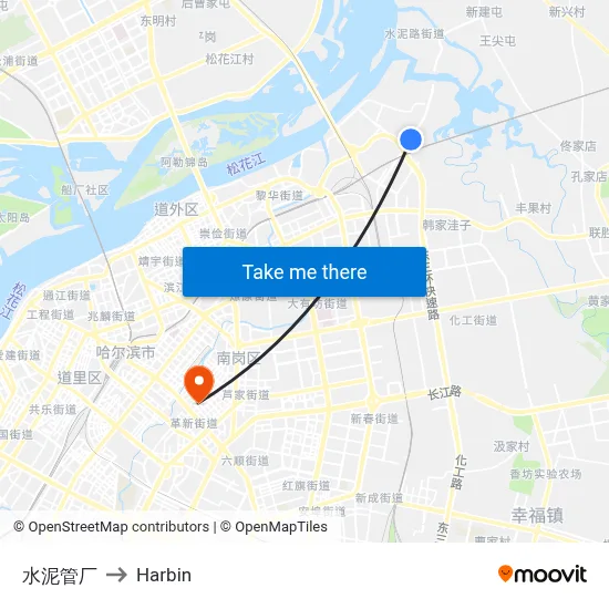 Cement Pipe Factory to Harbin map