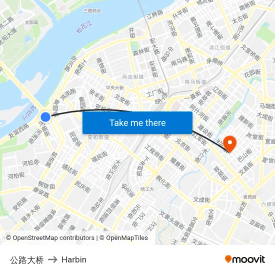 Highway Bridge to Harbin map