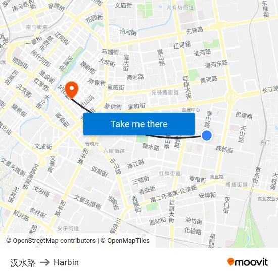 Hanshui Road to Harbin map