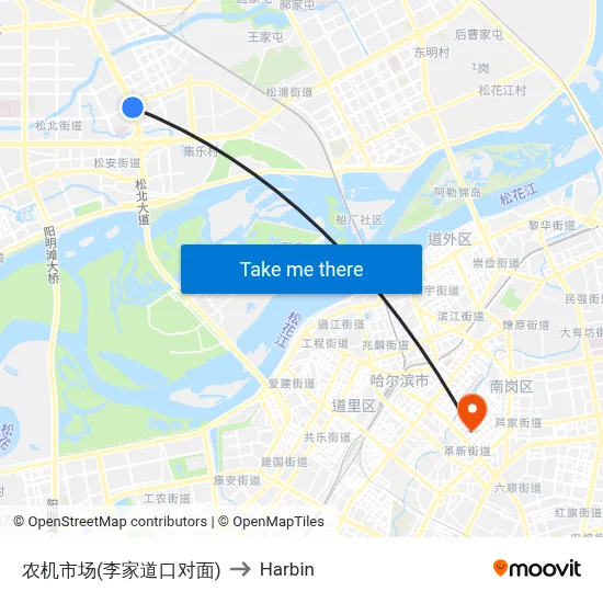 Agricultural Machinery Market (Opposite Lijia Crossing) to Harbin map