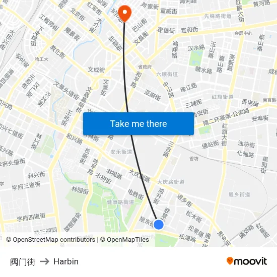 Valve Street to Harbin map