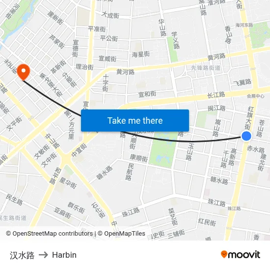 Hanshui Road to Harbin map
