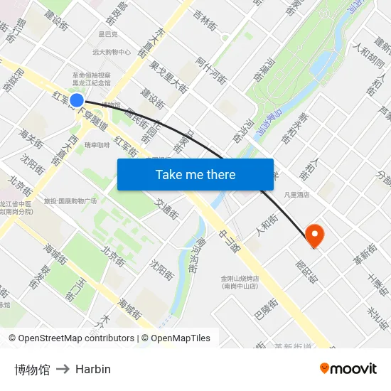 Museum to Harbin map
