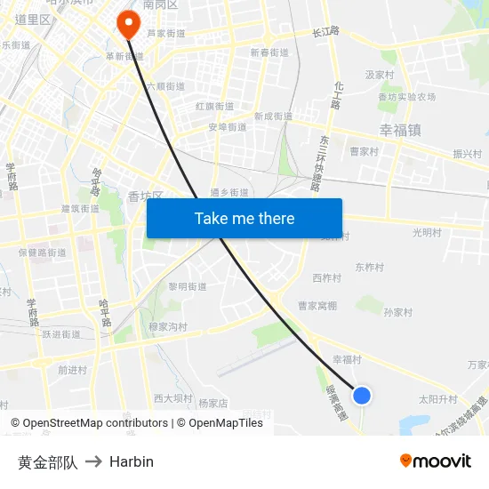 Golden Army to Harbin map