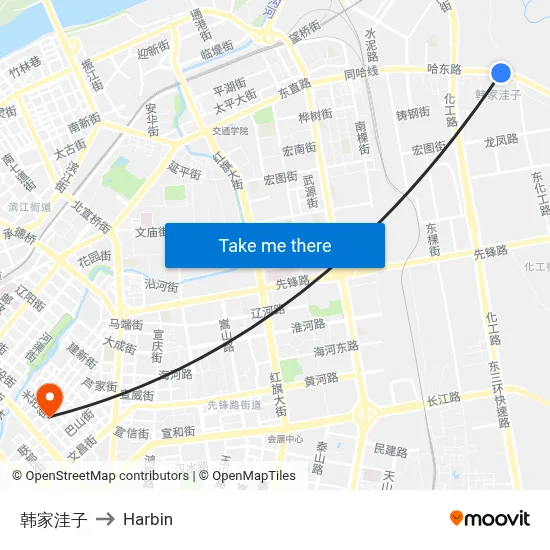Han Family Hollow to Harbin map